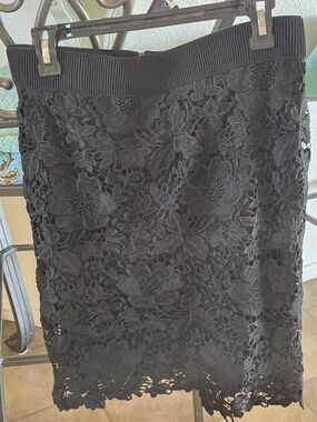 Black Lace Pencil Skirt